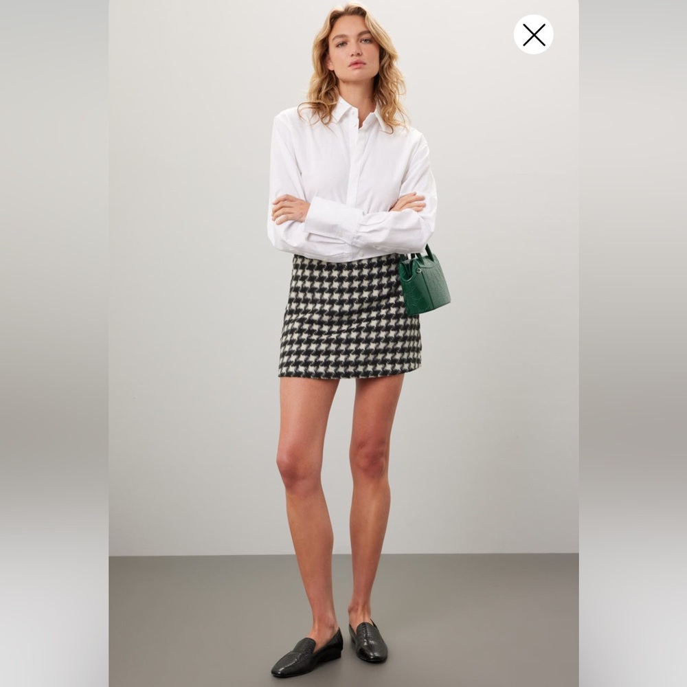 Sanctuary Houndstooth Black and White Mini Skirt, Size 8